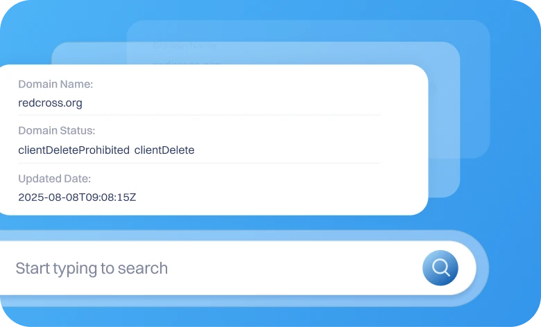 展示域名注册信息的 WHOIS 记录示意图